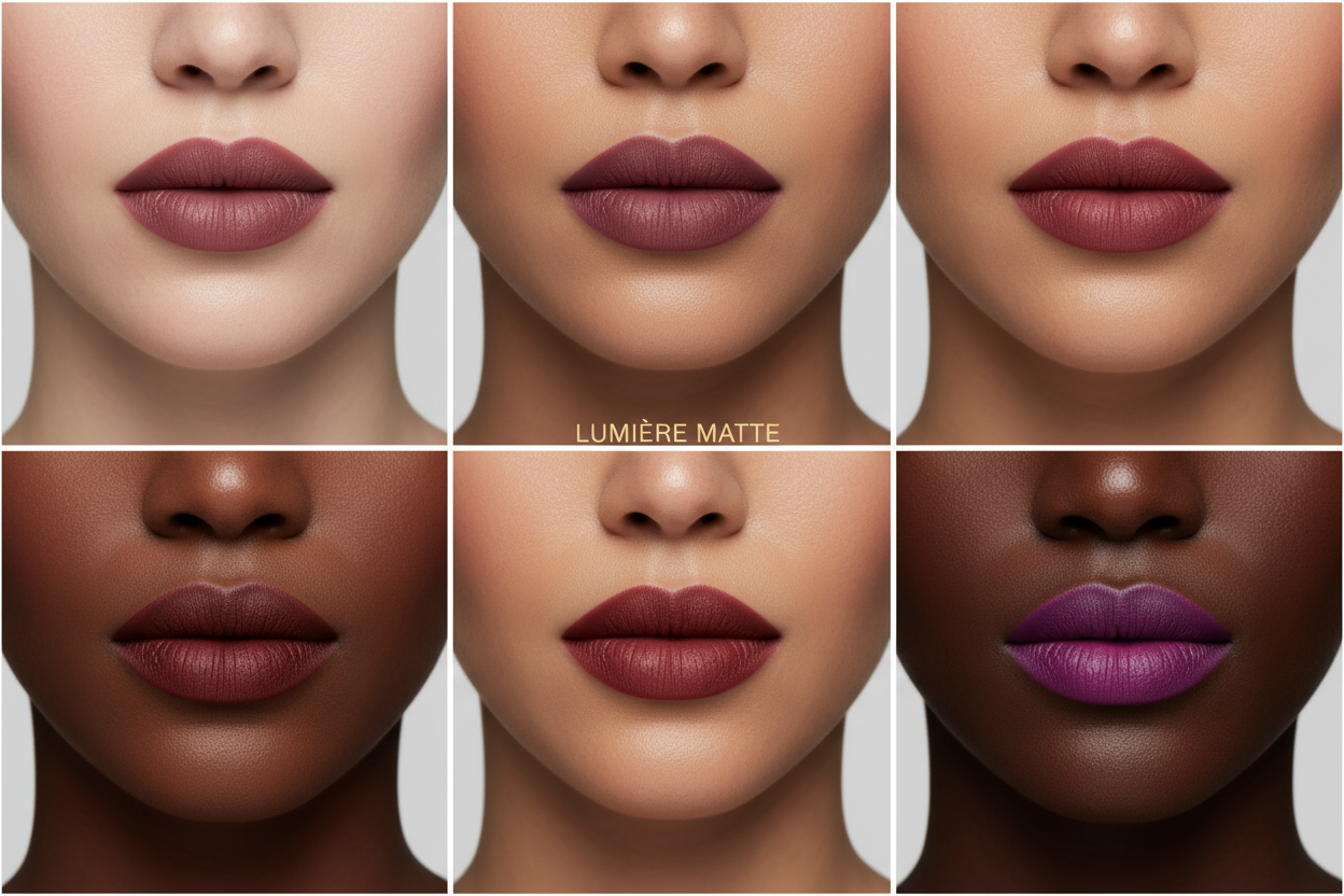 CAN YOU SHOW DIFFERENT SHADES OF THE MATTE LIPSTICK  ON DIFFERENT SHADES OF WOMEN